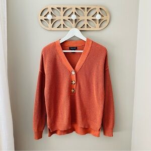 Rachel Zoe Pullover Knit Sweater Orange Sz Small